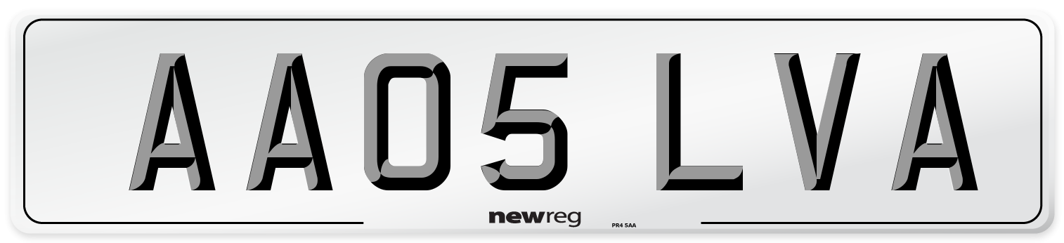 AA05 LVA Number Plate from New Reg